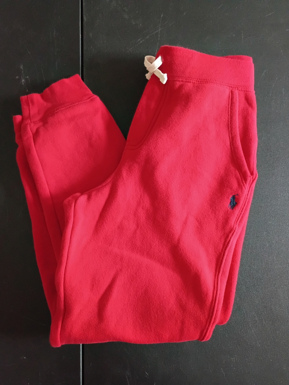 Polo Ralph Lauren Boys Red Fleece Jogger Pants (Medium 10-12)